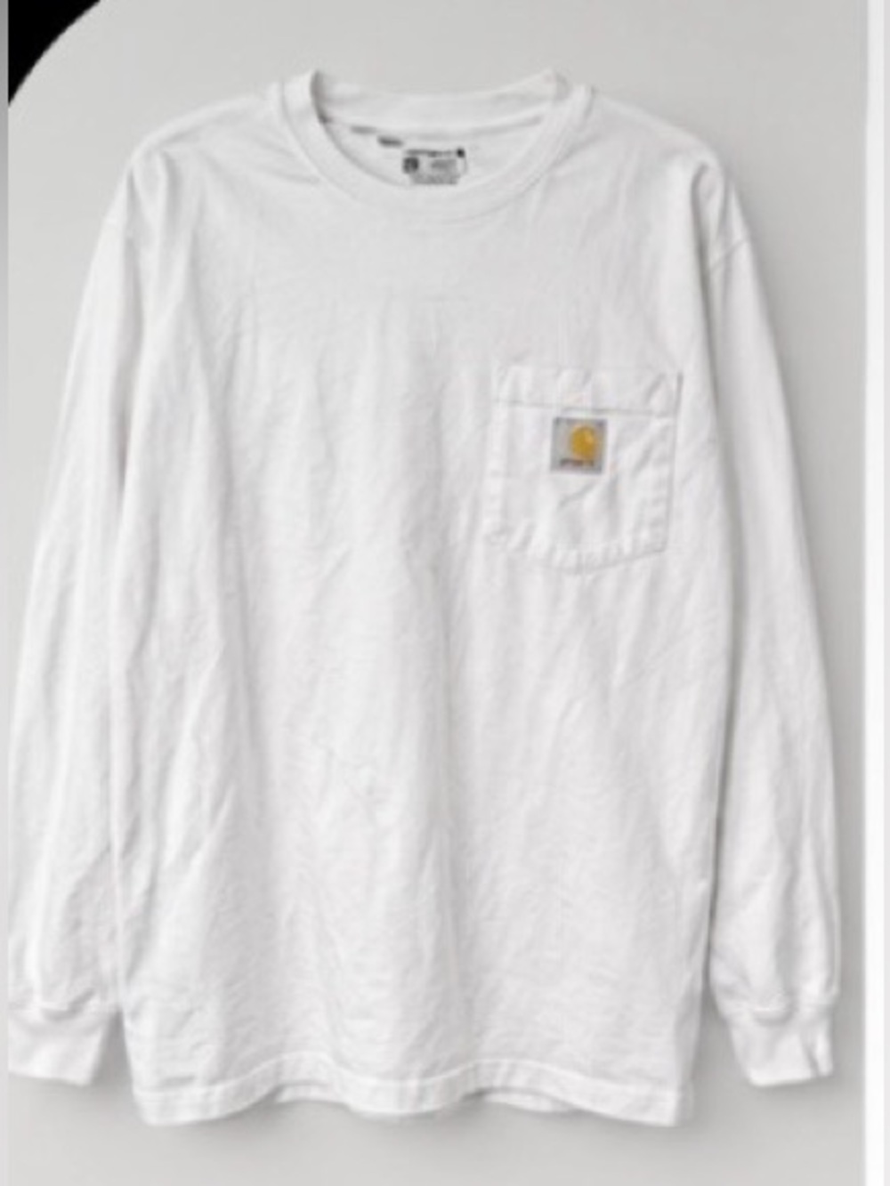 Carhartt Lose fit White Long Sleeve Pocket Tee with Logo Patch XL